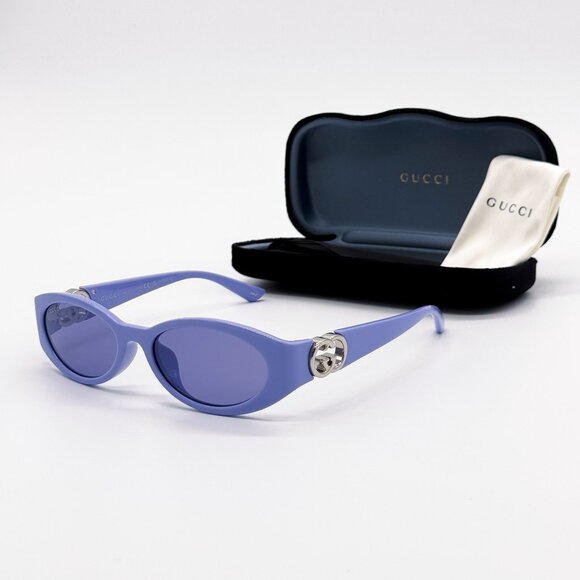 NEW GUCCI SUNGLASSES WOMEN OVAL PURPLE GUCCI GG1662SA 003 - Picture 1 of 11